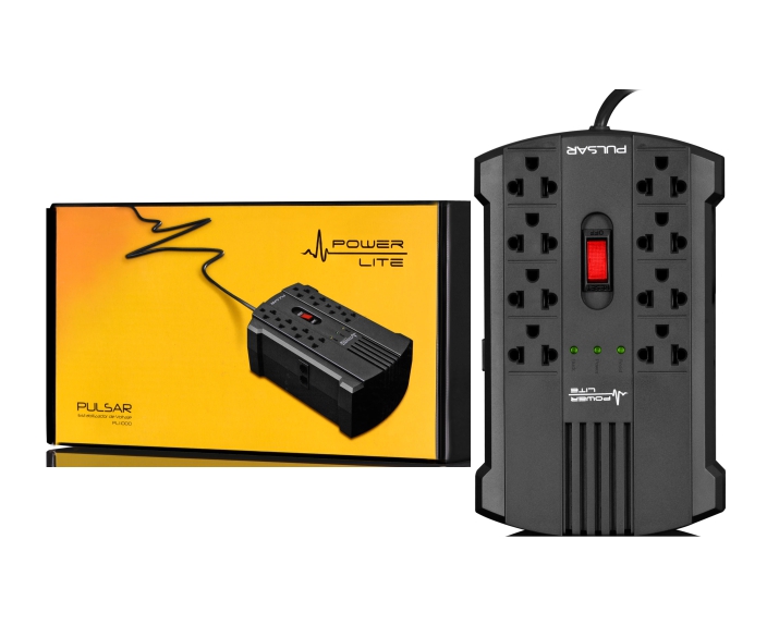 Estabilizador Pulsar PLI1000 1000W 8 Salidas 4AVR+4Protect Power Lite